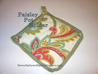 Paisley+Pot+Holder A Surprise and a Paisley Pot Holder Linking up at: