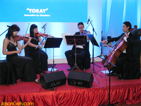 The String Quartet performing during Toray’s event