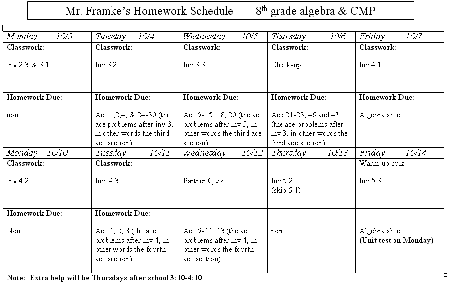 Homework help math 8th grade