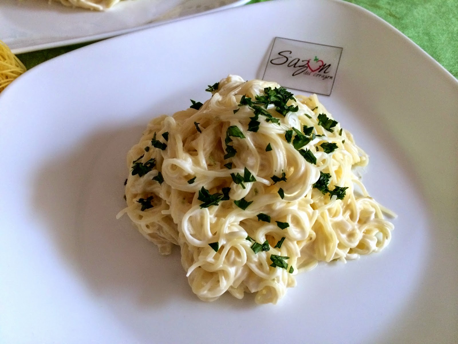 Sazón del corazón Capelli d`angelo a la crema con limón