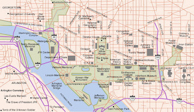 Arlington VA and Washington DC map