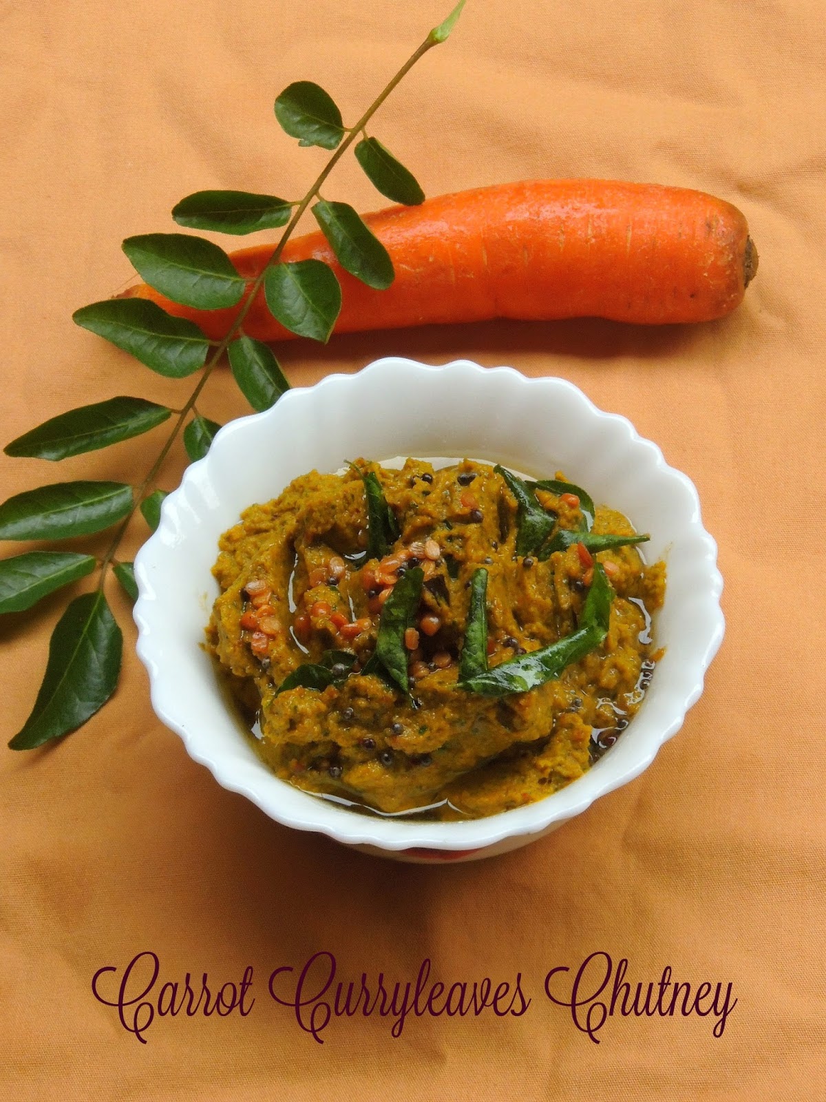 Priya's Versatile Recipes Carrot Curryleaves Chutney