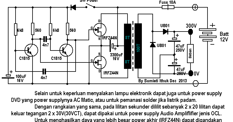 Cara membuat inverter sederhana