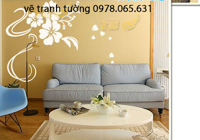 vẽ tranh tường phòng khách