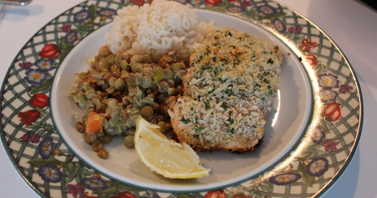 Torts & Tarts PankoCrusted Salmon and Warm French Lentils