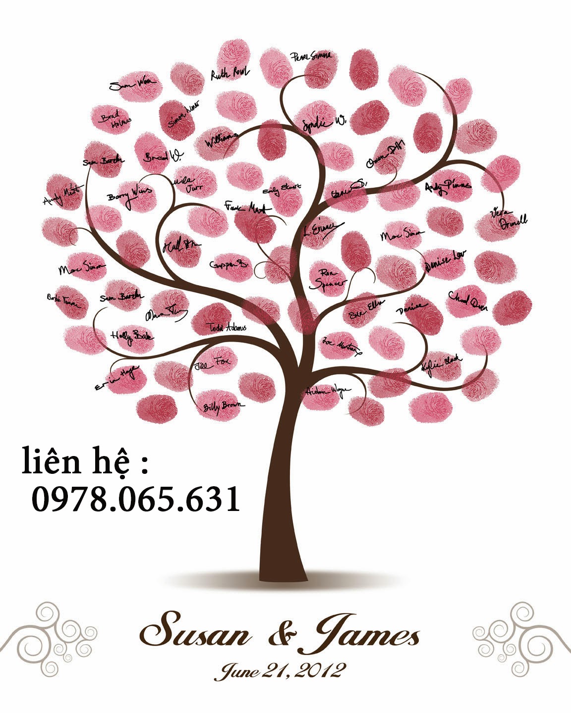tranh in vân tay tranh in dấu vân tay ngày cưới