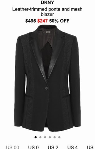 Net-A-Porter App photo of DKNY leather-trimmed blazer