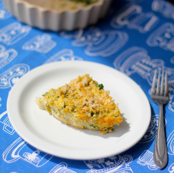 Saffron Trail Crustless Quiche using homegrown Swiss Chard