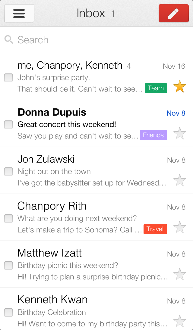 the development of the gmail inbox app