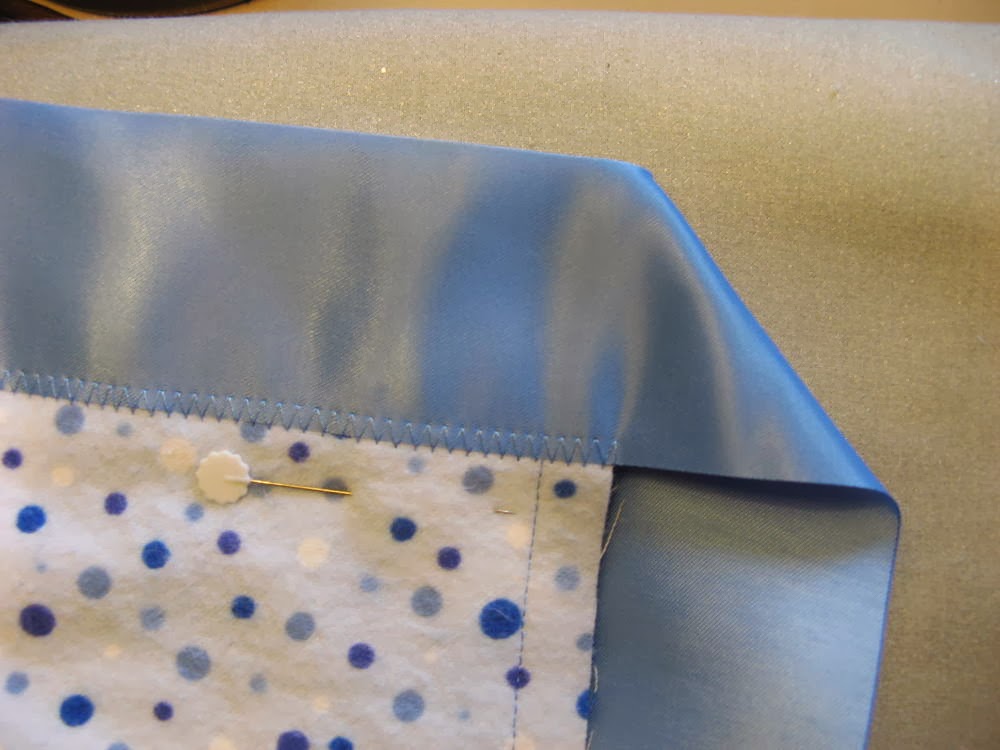 How to sew satin binding on a blanket 
