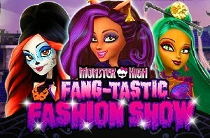 This is a very good and fun dress up game Monster High, Clawdeen, Jinafire, Skelita we present their new clothing designs for this season, with her friends Draculaura, Abbey, Frankie and Rochelle will make a parade of fashion special for you. Choose what is your favorite designer, then select the models and combines the different dresses, complemented with some accessories and fashion shoes. Monster High Fang-tastic Fashion Show