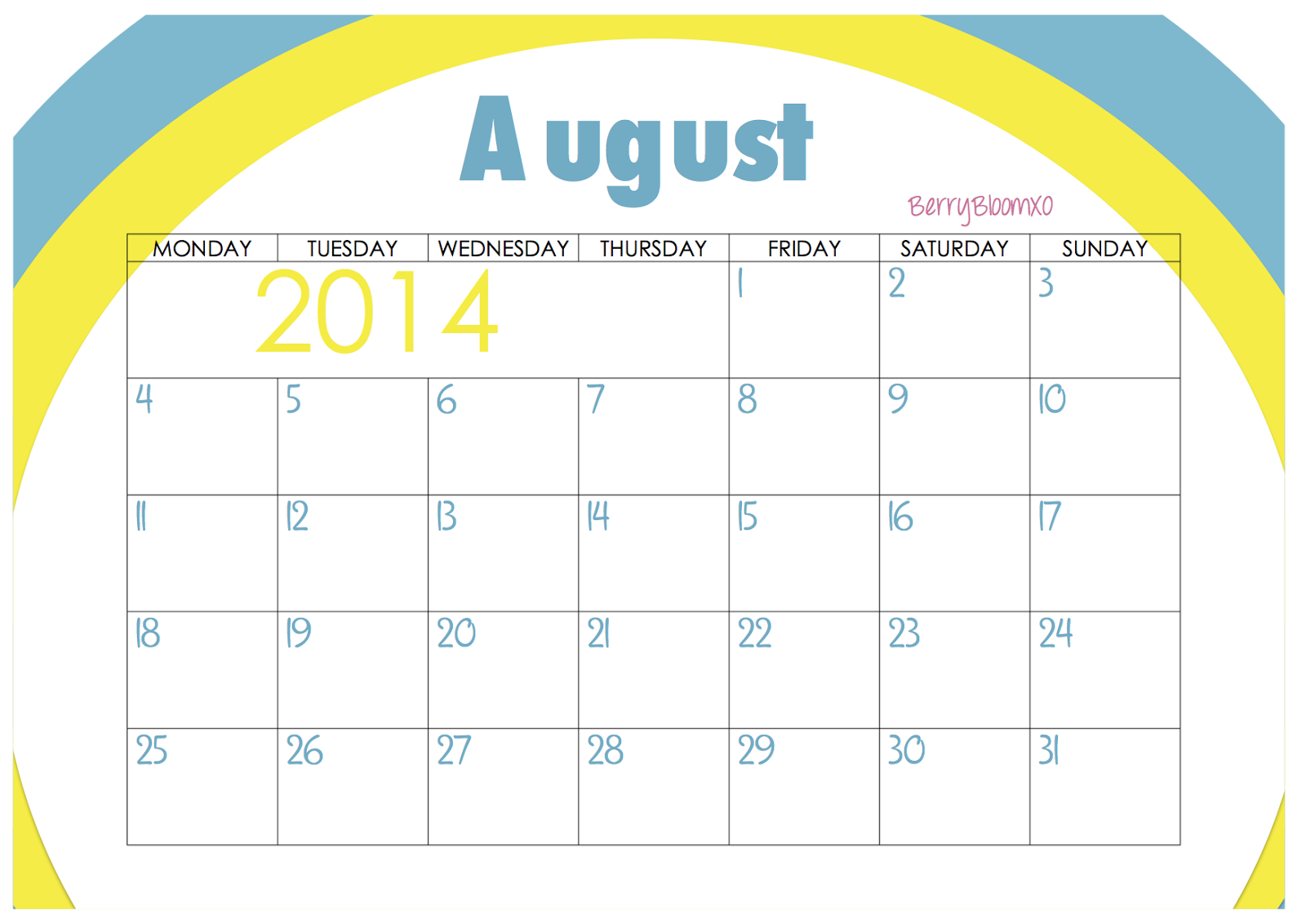 Free Printable Calendar August 2014 August 2014 calendar - free