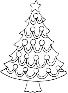 Decorated baubles,Christmas star in the X mas tree decoration coloring page line art image for kids to draw colors