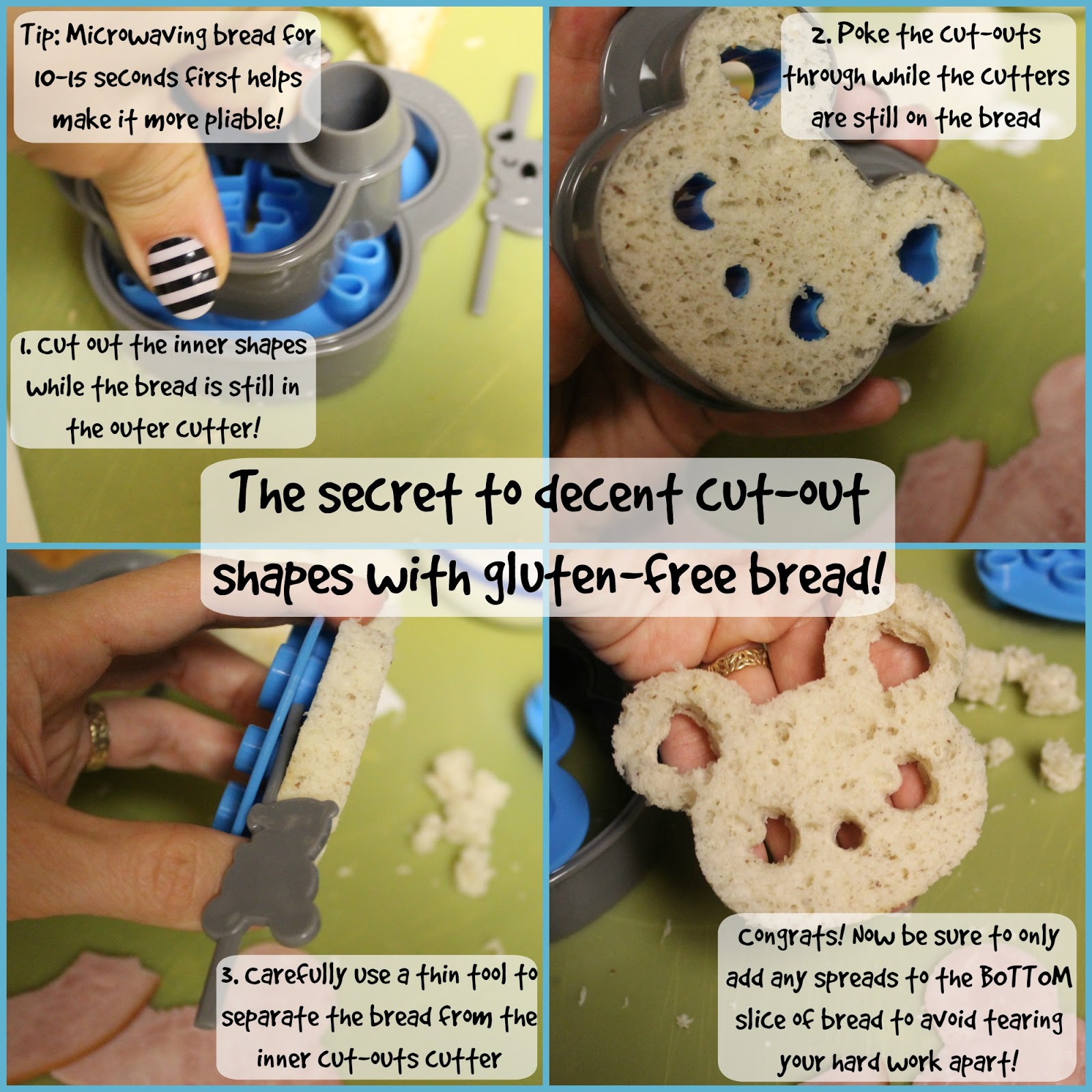 How to use CuteZCute cut-out cutters on gluten-free bread without it falling apart!