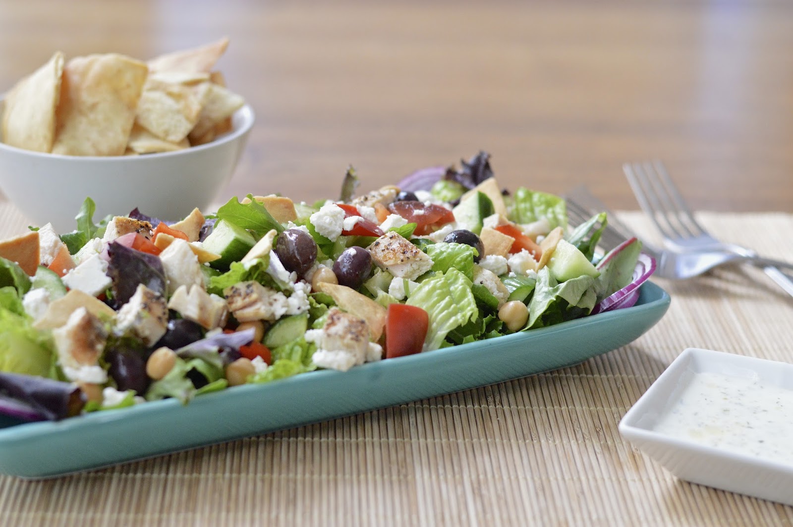 Loaded Greek Salad with Tzatziki Dressing Virtually Homemade Loaded