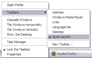 memunculkan quick Launch memunculkan quick Launch