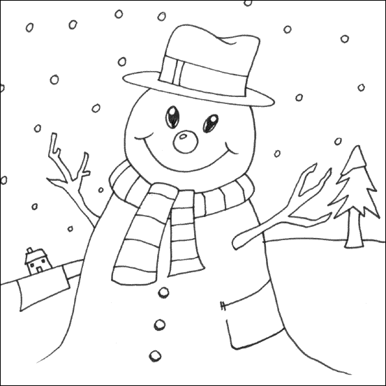 Blank Snowman Coloring Pages title=