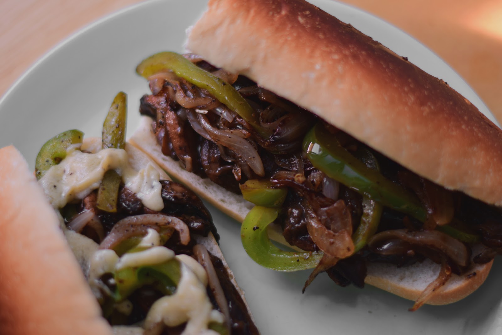 Vegan portobello Philly cheesesteak the hardcore herbivore.