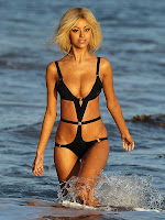 Zahia Dehar getting out of the water