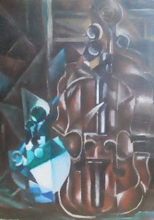 The violin the writer drew at the 3rd grade of junior high school