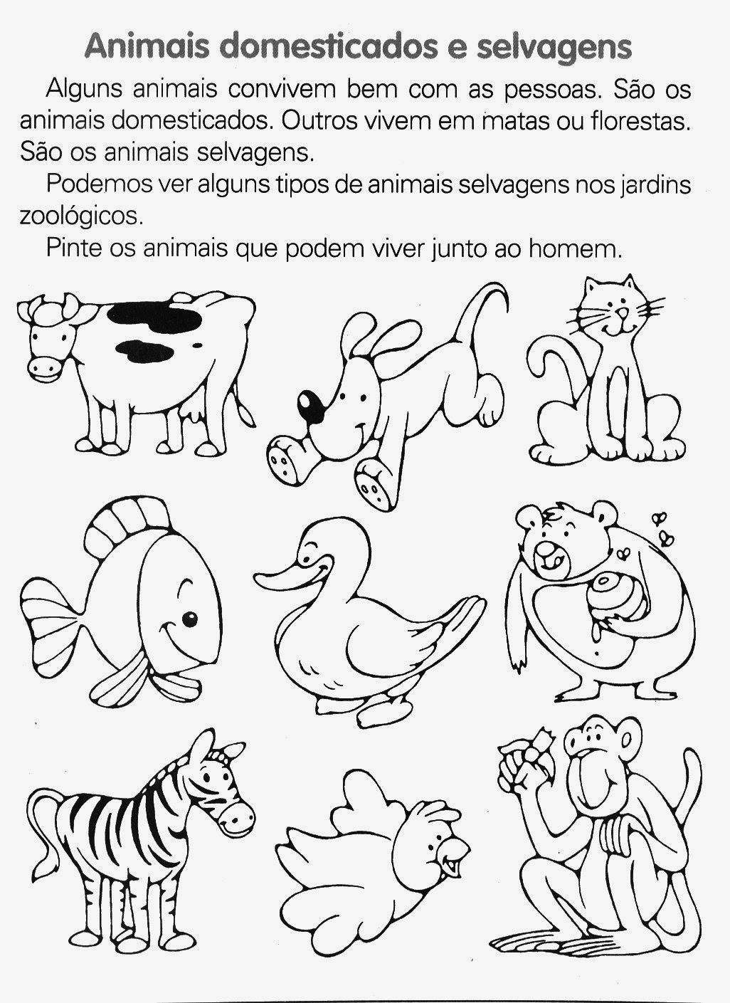 atividades maternal pré alfabetização infantil animais domésticos