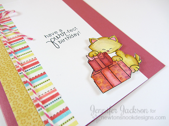 Purr-fect Kitty Birthday cards by Jennifer Jackson | Newton's Birthday Bash Stamp set by Newton's Nook designs