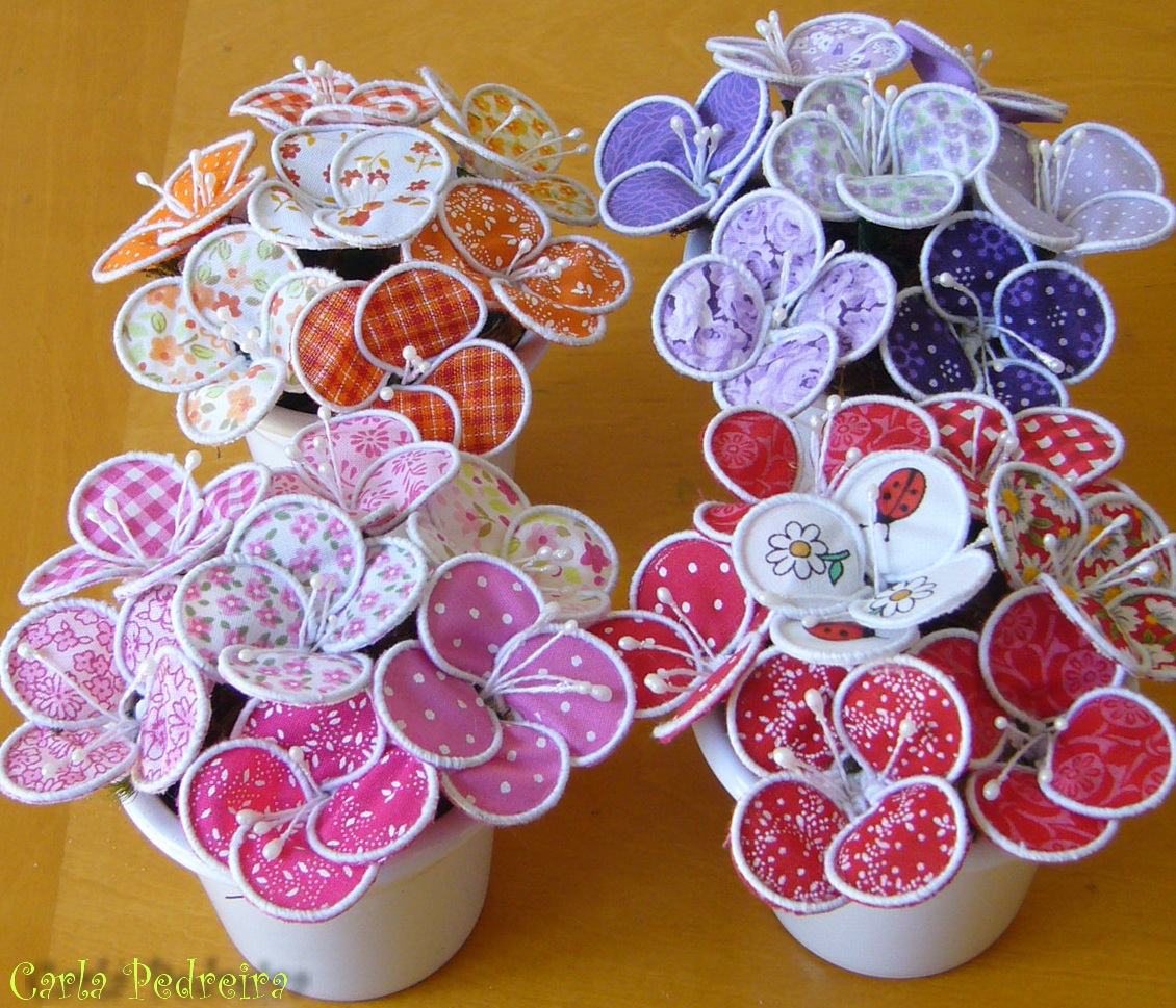 AMO ARTESANATO VASO COM FLORES EM TECIDO (NET) Artesanato Para Vender Facil ~ AMO ARTESANATO VASO COM FLORES EM TECIDO (NET)