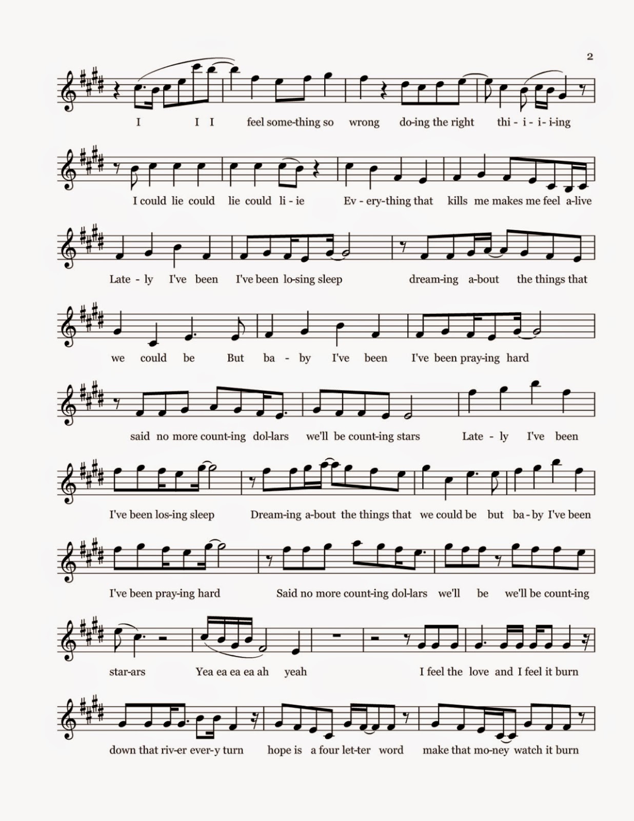 flute sheet music counting stars sheet music stars sheet music