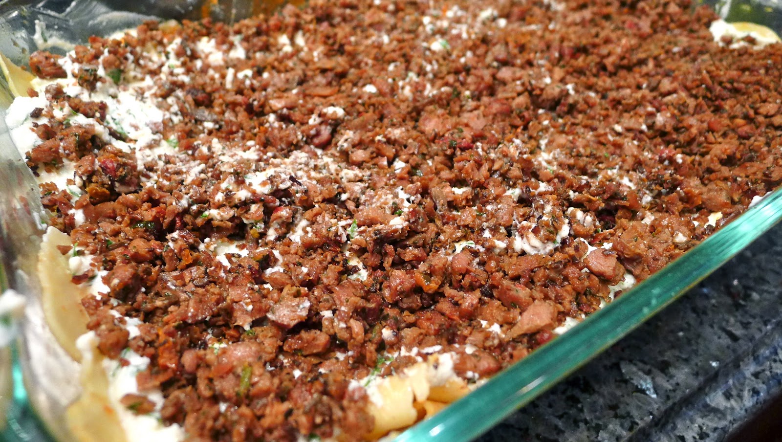 newFOOD tuesdayz Veal and Chicken Sausage Lasagna