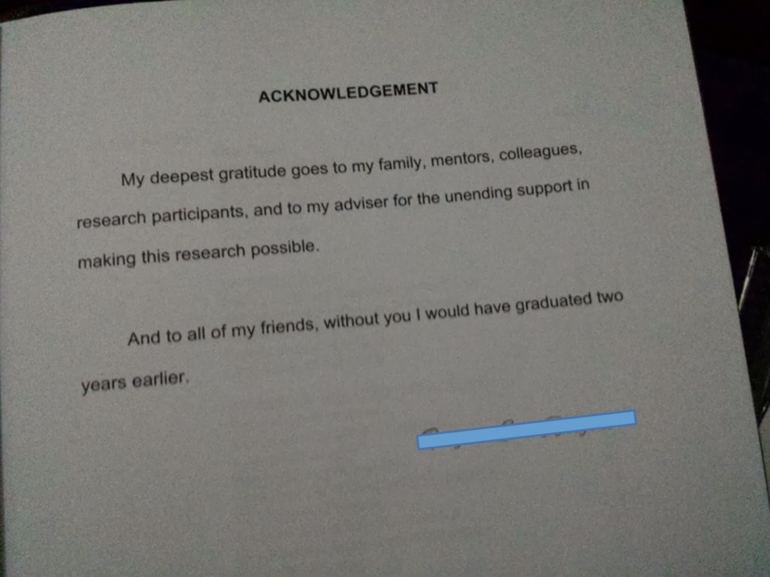 funny thesis acknowledgements
