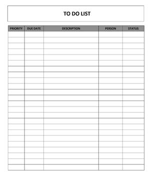 to do list forms free