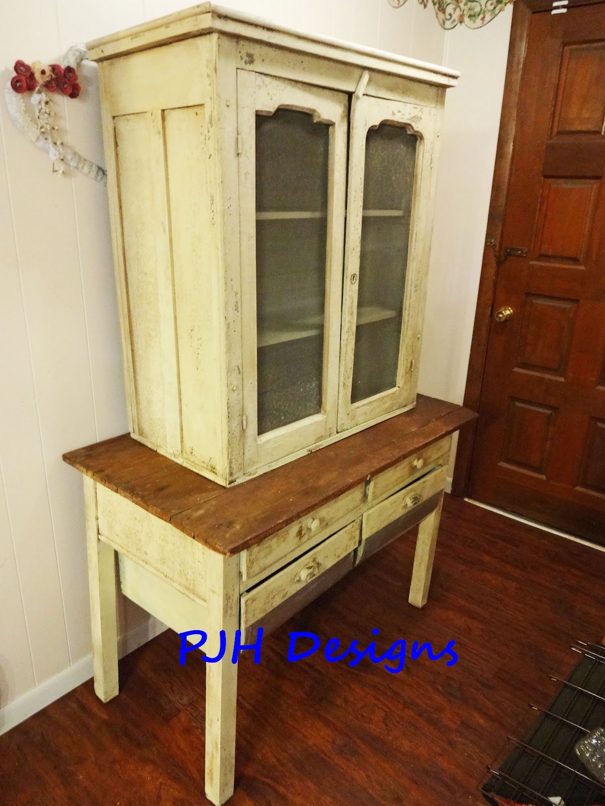 PJH Designs Hand Painted Antique Furniture Antique Pie Safe Redone