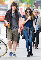 Emma Roberts with boyfriend drinking coffee