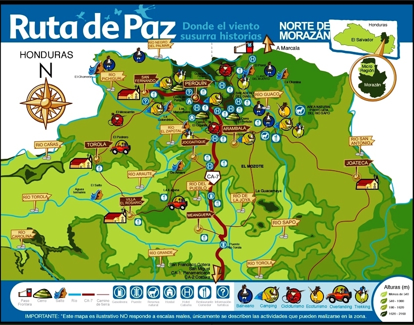 Mapa de la Ruta de la Paz El Salvador