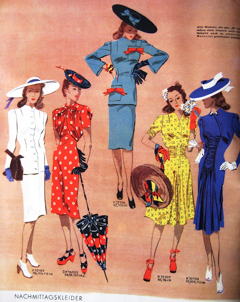 color fashion woman 1940s