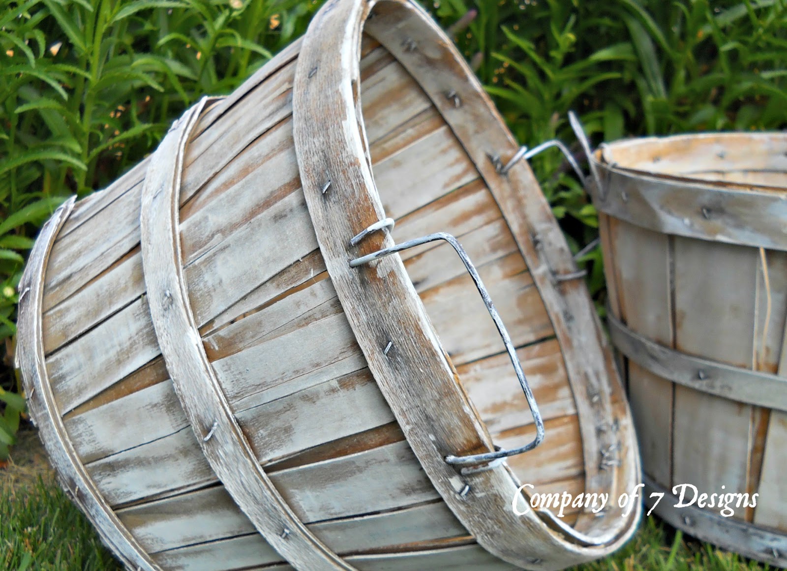 Company of 7 Designs Bushel Baskets in White