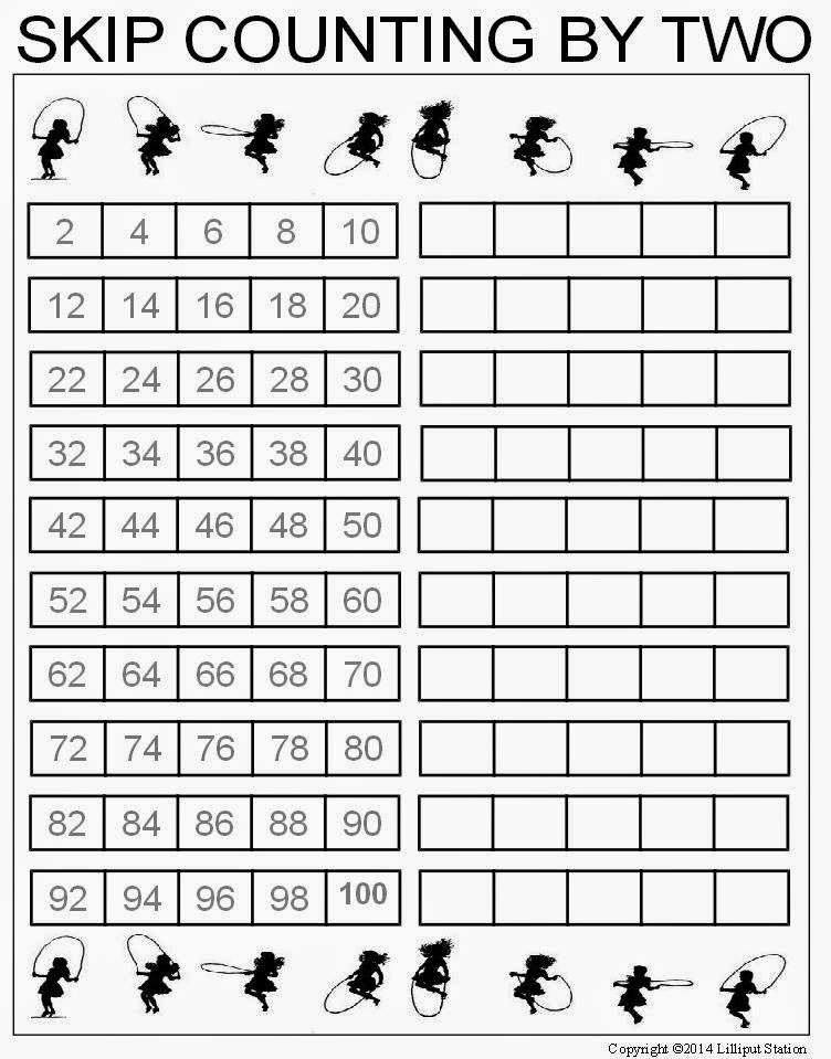 Lilliput Station Skip Counting Worksheets For 2's and 5's {freebie}