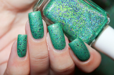 Swatch of the nail polish "Frankenslime 2014" by Glam Polish