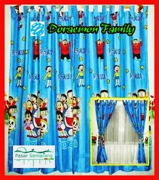 jual gorden dan sprei motif doraemon