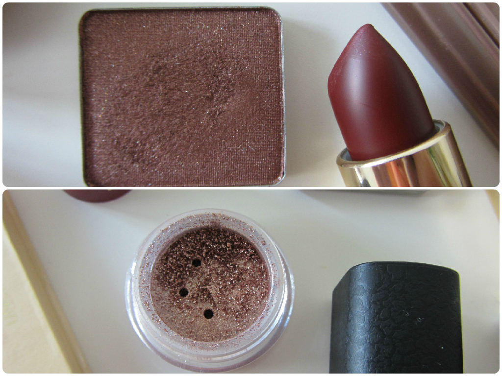 inglot eyeshadow 12 loreal laetitias red mac tan pigment