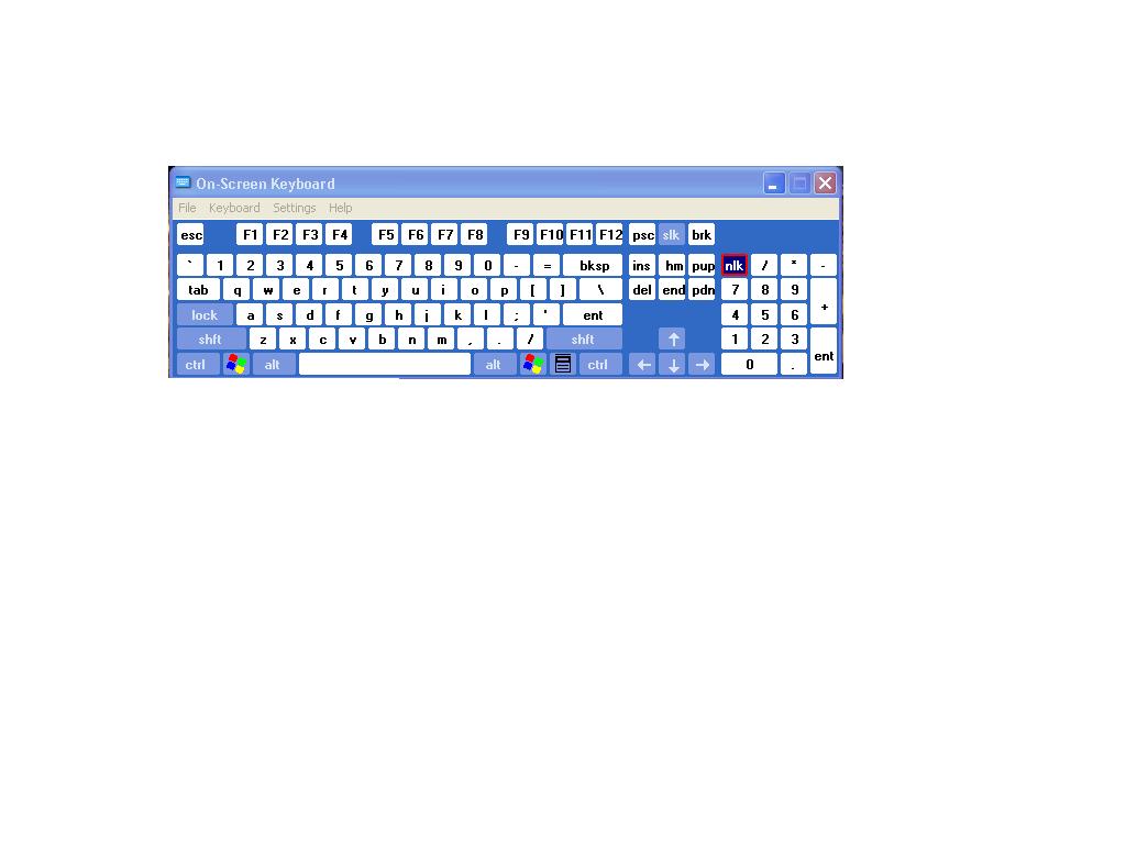 OnScreen Keyboard Windows XP