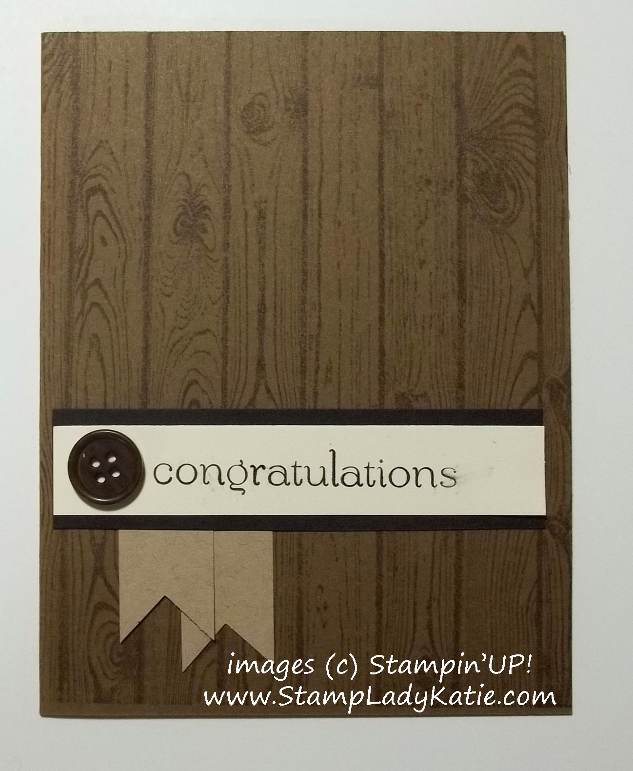 Masculine Card with Woodgrain Background