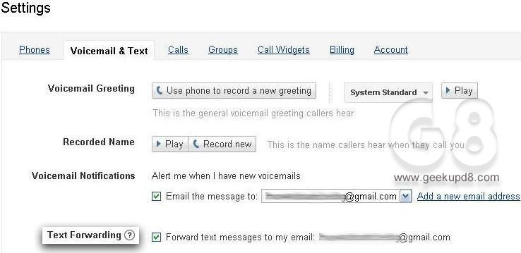 Enabling SMS to Email option in Google Voice Enabling SMS to Email option in Google Voice
