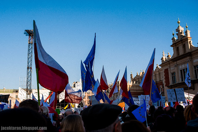 Krakow, demonstracja w obronie demokracji