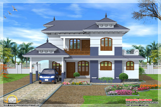 2235 square feet, 4 bedroom Kerala style home design