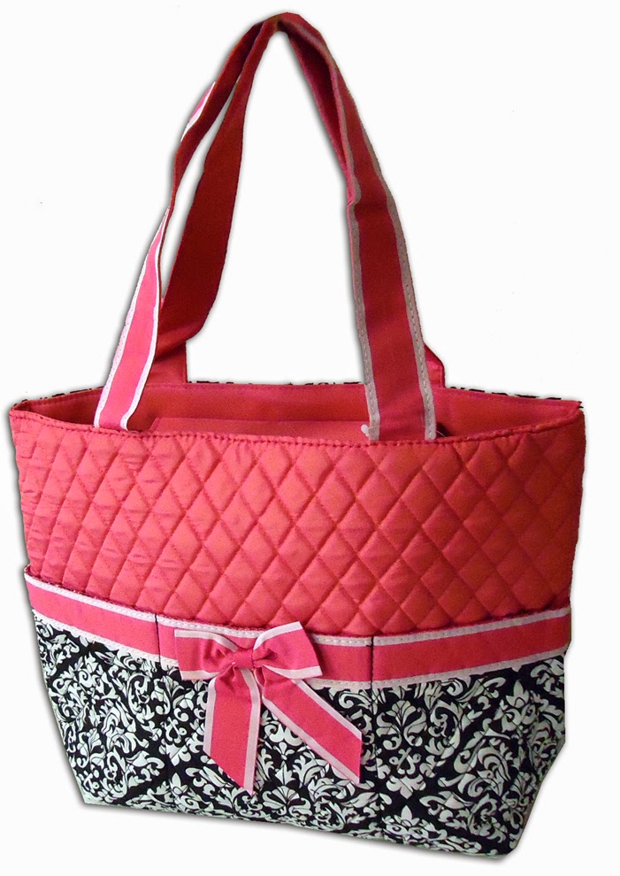 "Go For It" Embroidery Quilted Diaper Bags