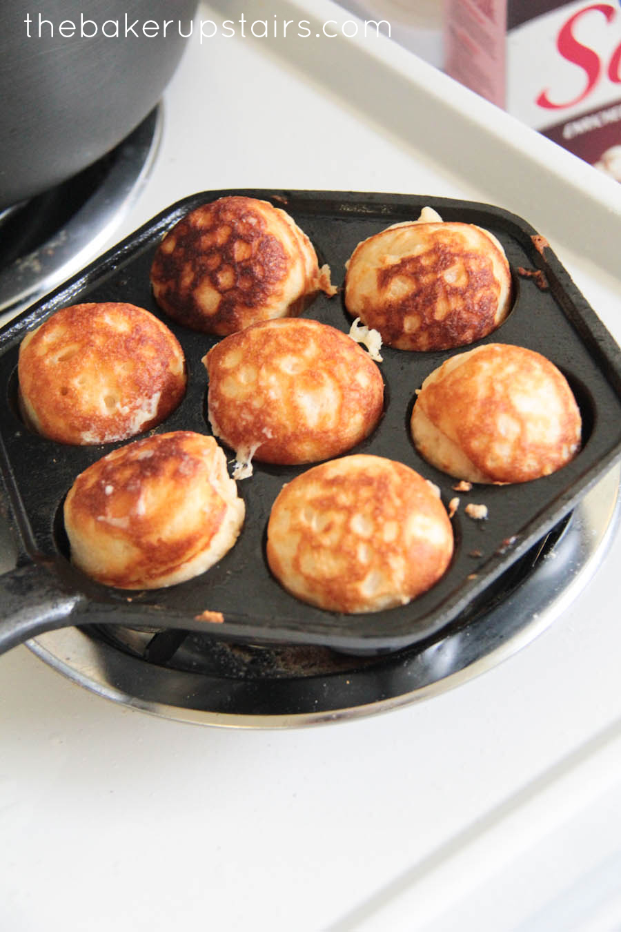 The Baker Upstairs aebleskivers (pancake balls)