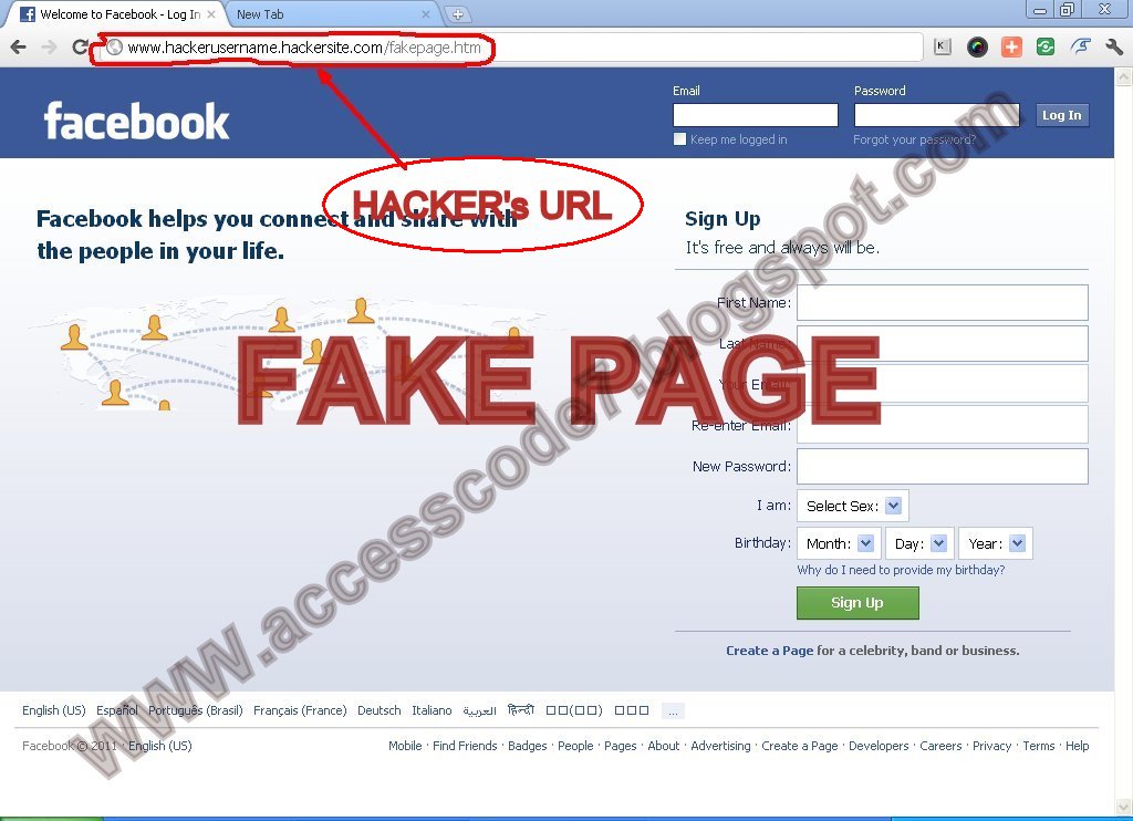 Fake Facebook Login Page To Hack
