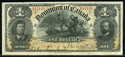 Dominion of Canada banknotes Dollar bill currency 