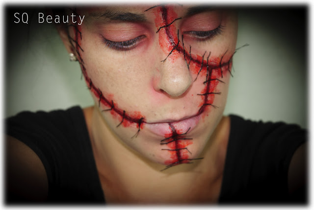Cara cosida maquillaje efectos especiales Halloween, Stitched face special effects makeup  Silvia Quirós